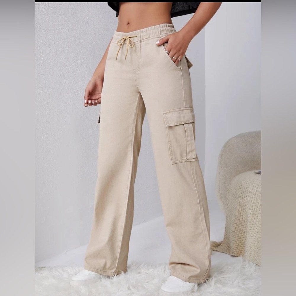 Shein EZ wear Drawstring cargo jeans size Medium